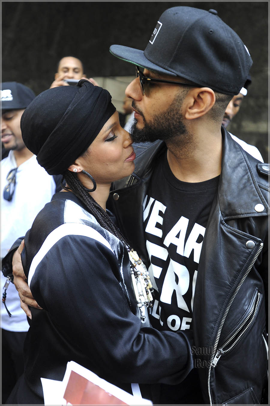 Alicia Keys and husband, producer-rapper Swizz Beatz hold a protest outside the Nigerian Consulate