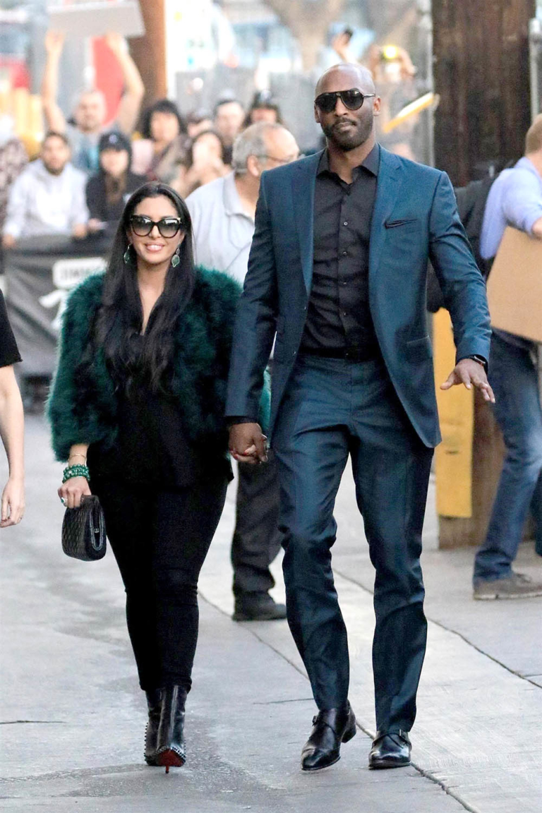 Kobe Bryant and Vanessa Laine Bryant arrive at Jimmy Kimmel Live