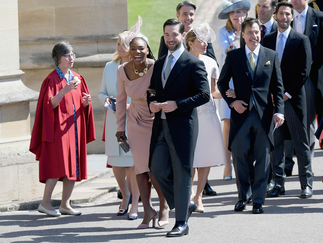 Serena Williams and Alexis Ohanian attend the wedding of Prince Harry to Ms Meghan ...