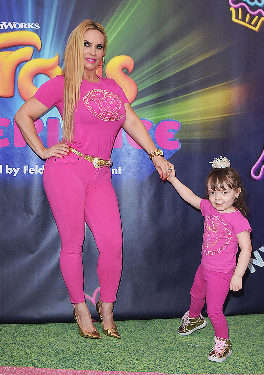 Coco Austin and her daughter Chanel Austin, 3, attend Trolls the