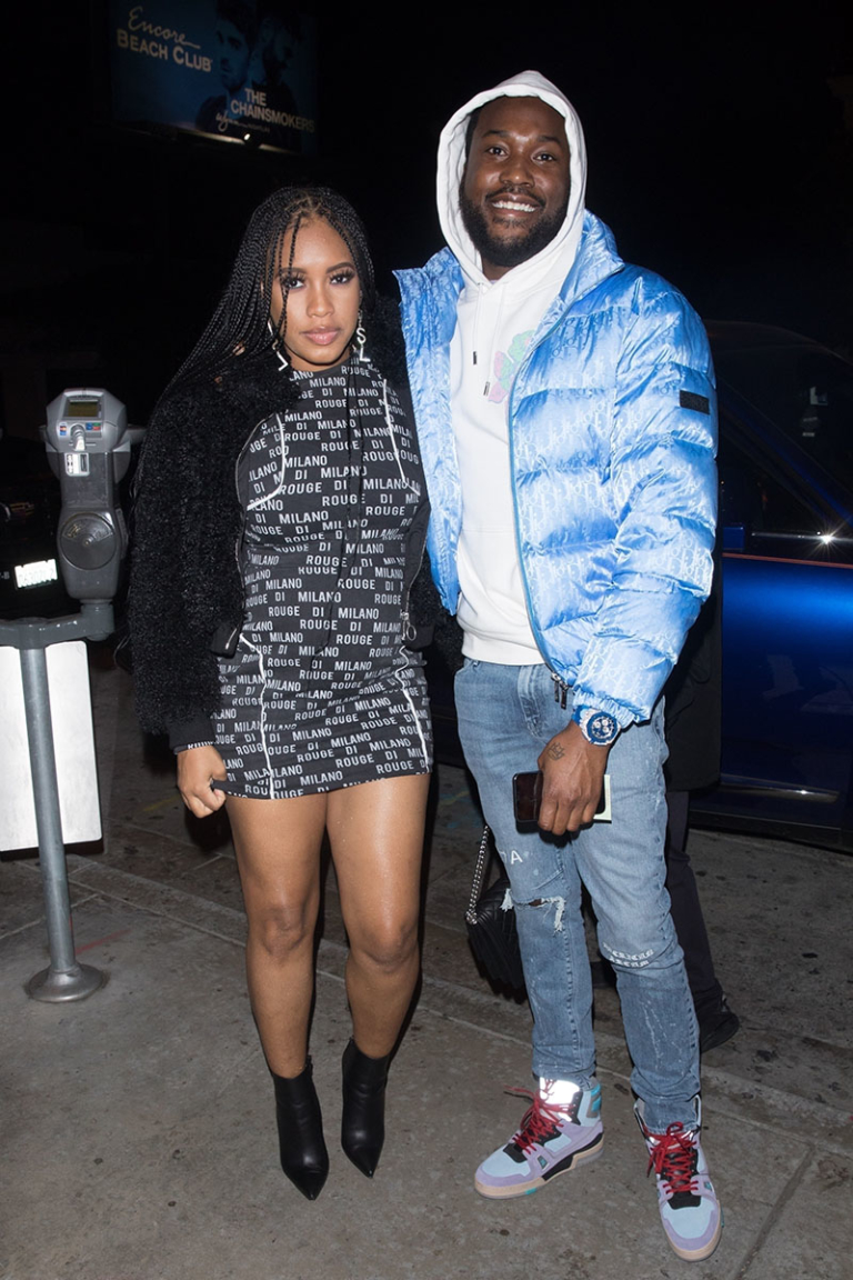 Meek Mill and his pregnant girlfriend Milano Di Rouge makes a rare