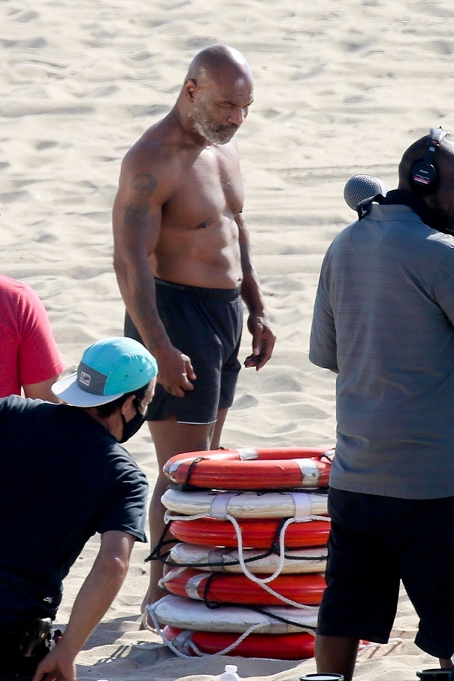 *EXCLUSIVE* Mike Tyson proves he’s still got it on a beach shoot