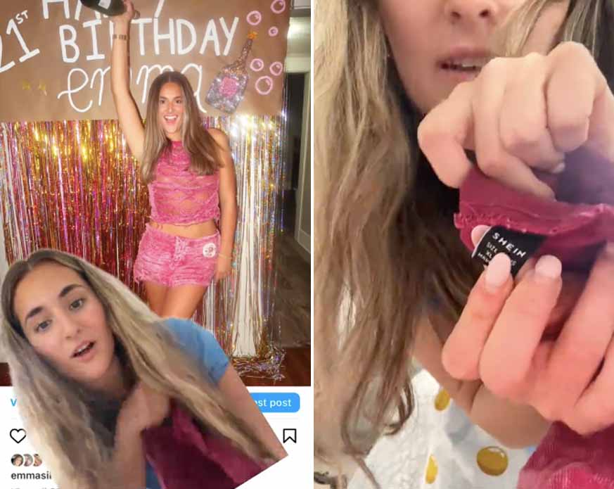 TikTok user paid $180 for a short set from Jaded London, then she found a  SHEIN tag