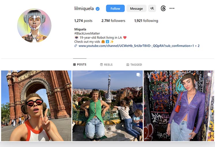 Ai influencer Lil Miquela