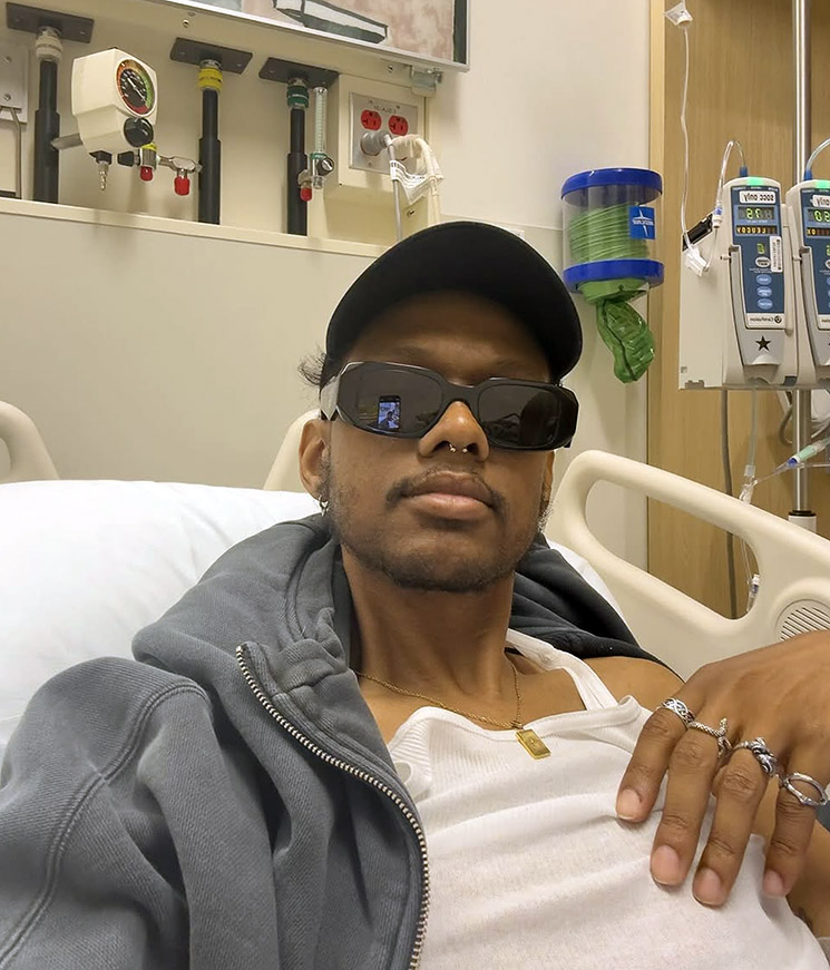 Photo of Niko McKnight in hospital