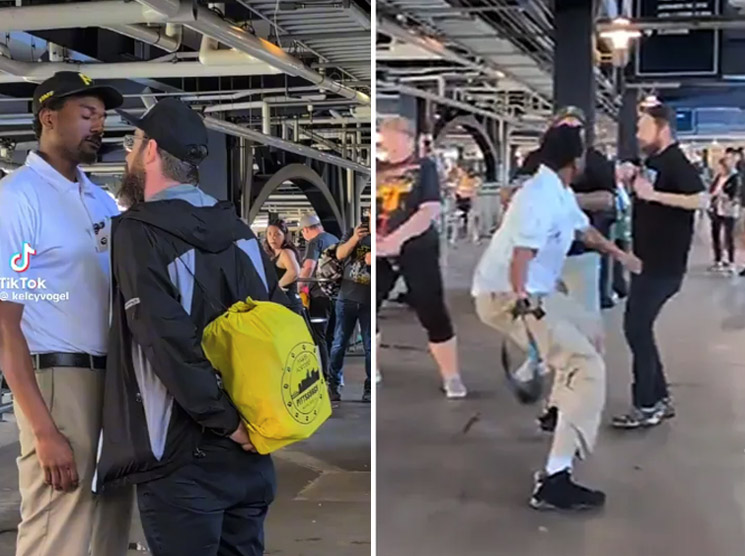 Photo of Pittsburgh Pirates worker fight