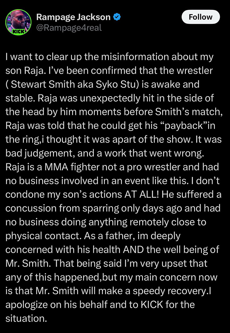 Photo of Rampage Jackson post