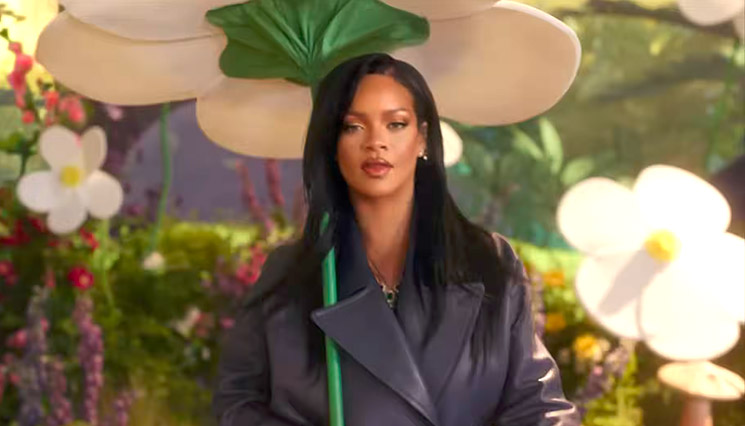 Photo of Rihanna in a still image from the music video