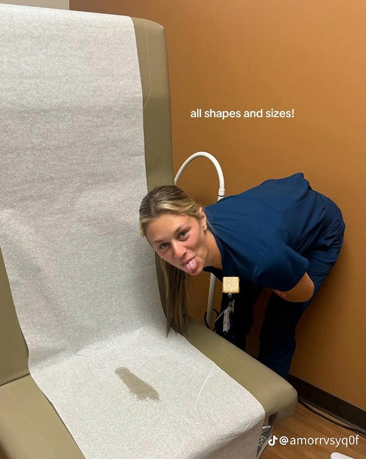 Photo of healthcare worker in clinic exam room