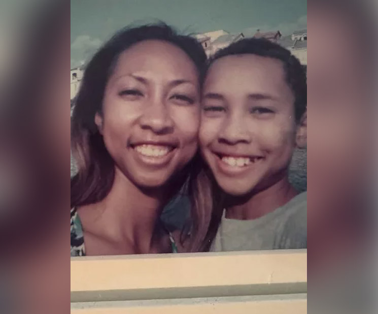 Photo of Tyga and his mother, Passionaye Nguyen