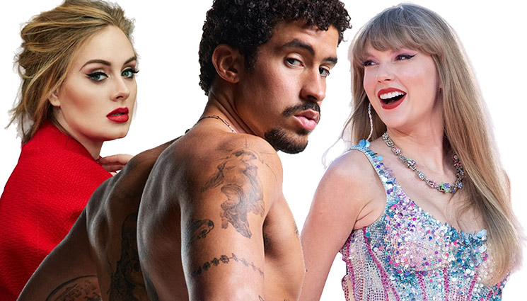 Photo of Adele, Bad Bunny, Taylor Swift