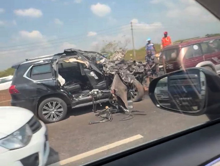 Photo of Anthony Joshua car accident