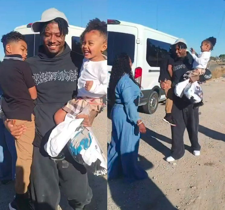 Photo of Blueface and kids