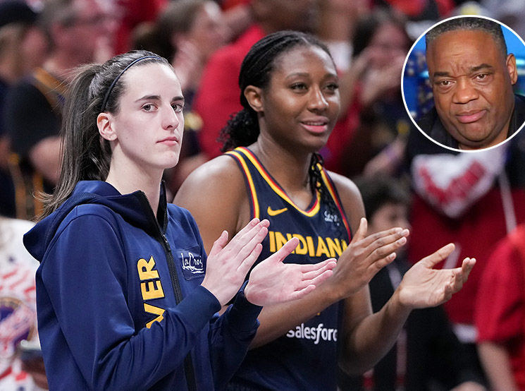 Photo of Caitlin Clark, Aliyah Boston, Jason Whitlock