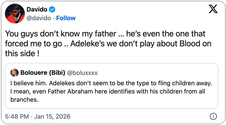 Photo of Davido post