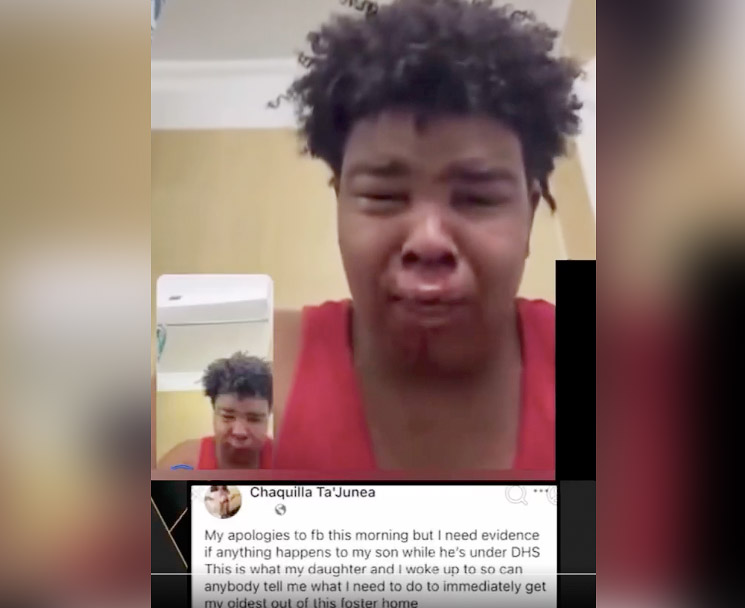 Photo of Dekoda crying on FaceTime