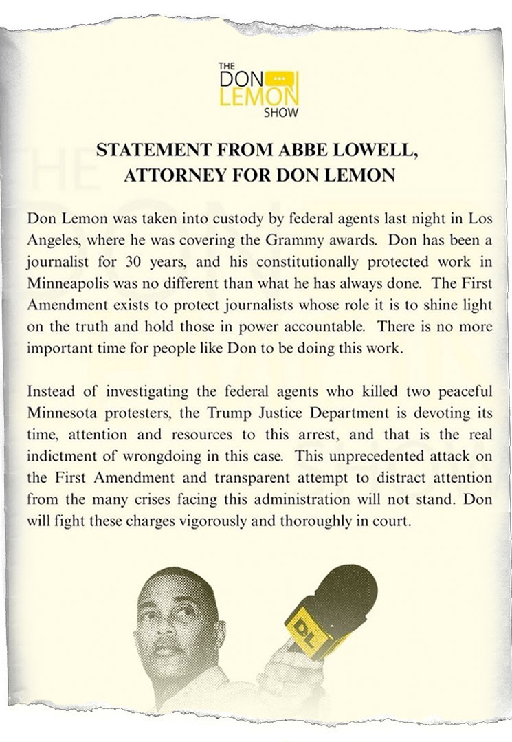 Photo of Don Lemon lawyer's statement