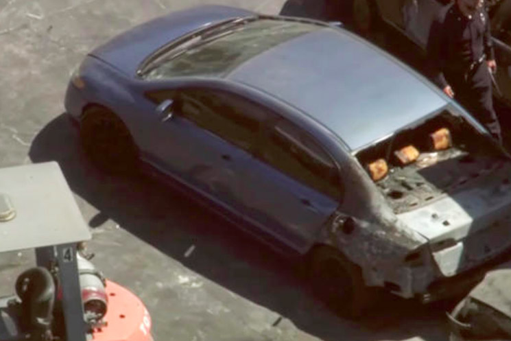 Photo of burned Honda Civic