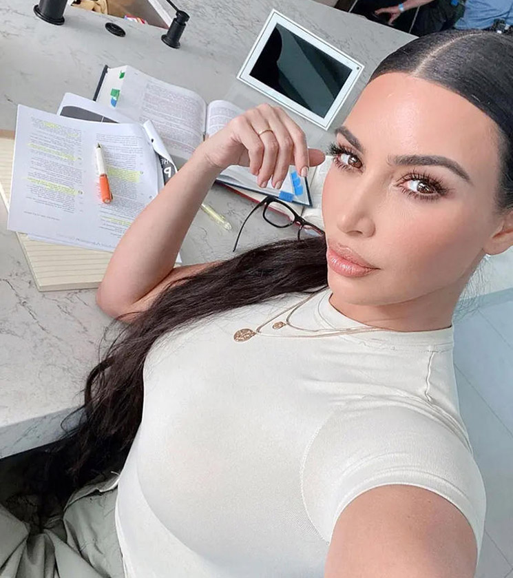 Photo of Kim Kardashian in her office