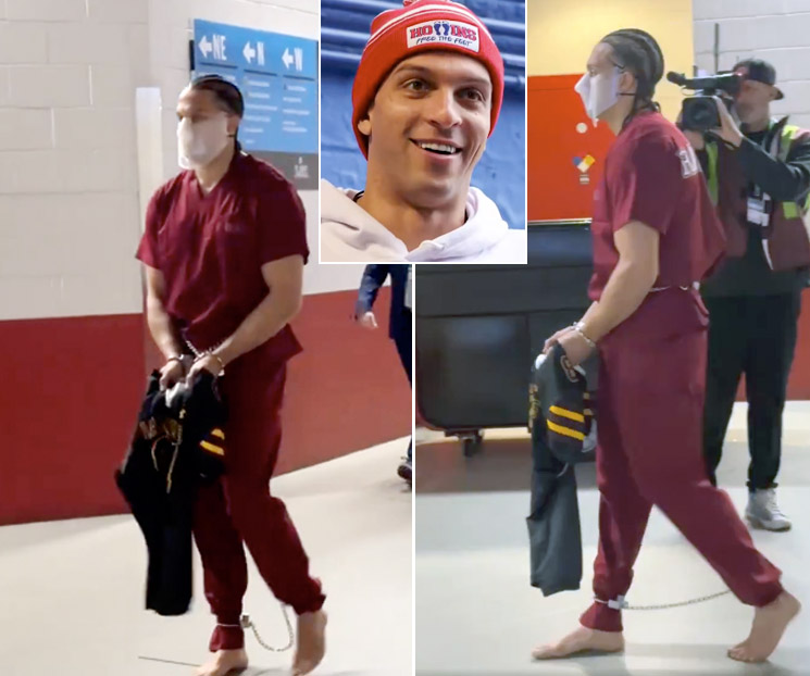 Photo of Mack Hollins arriving at Super Bowl