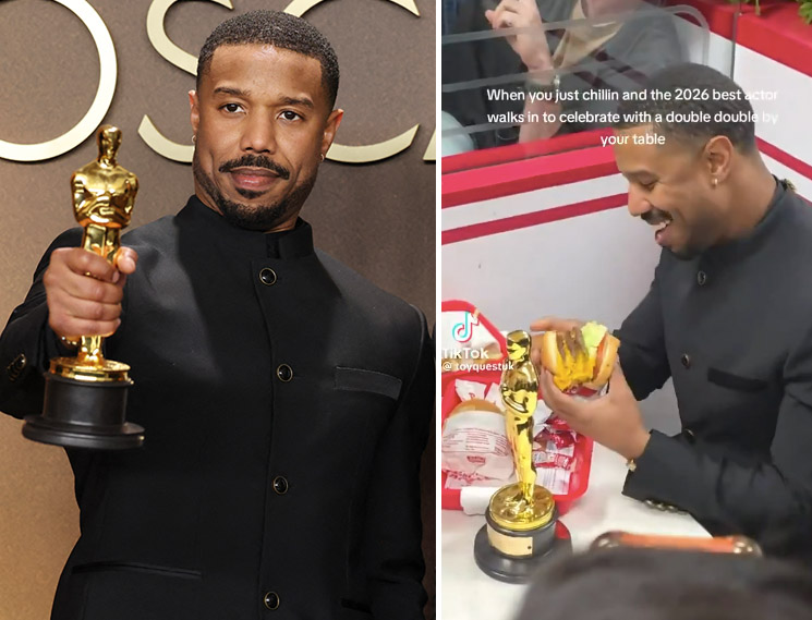 Photo of Michael B. Jordan with Oscar