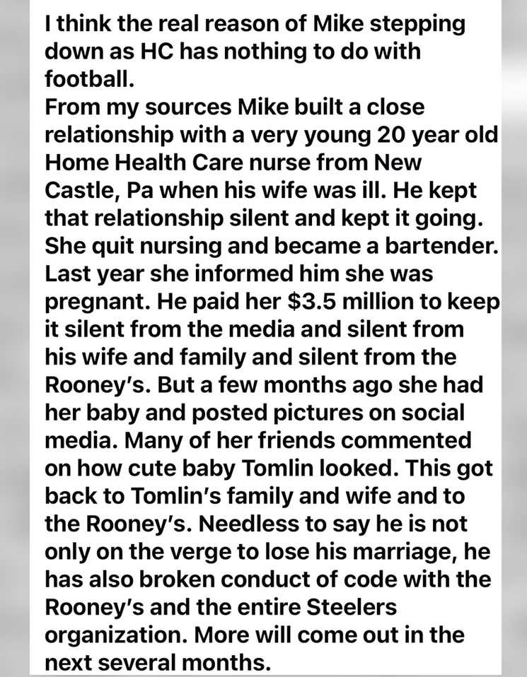 Photo of Mike Tomlin, former head coach of the Steelers