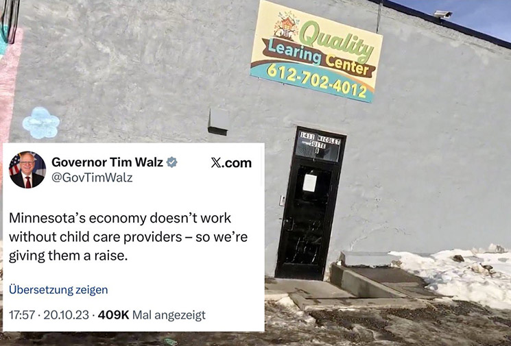 Photo of Minnesota daycare center with misspelled signage