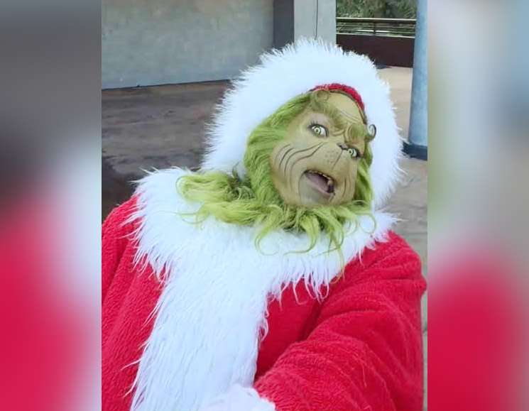 Photo of Nick Darnell as Universal Studios' the Grinch