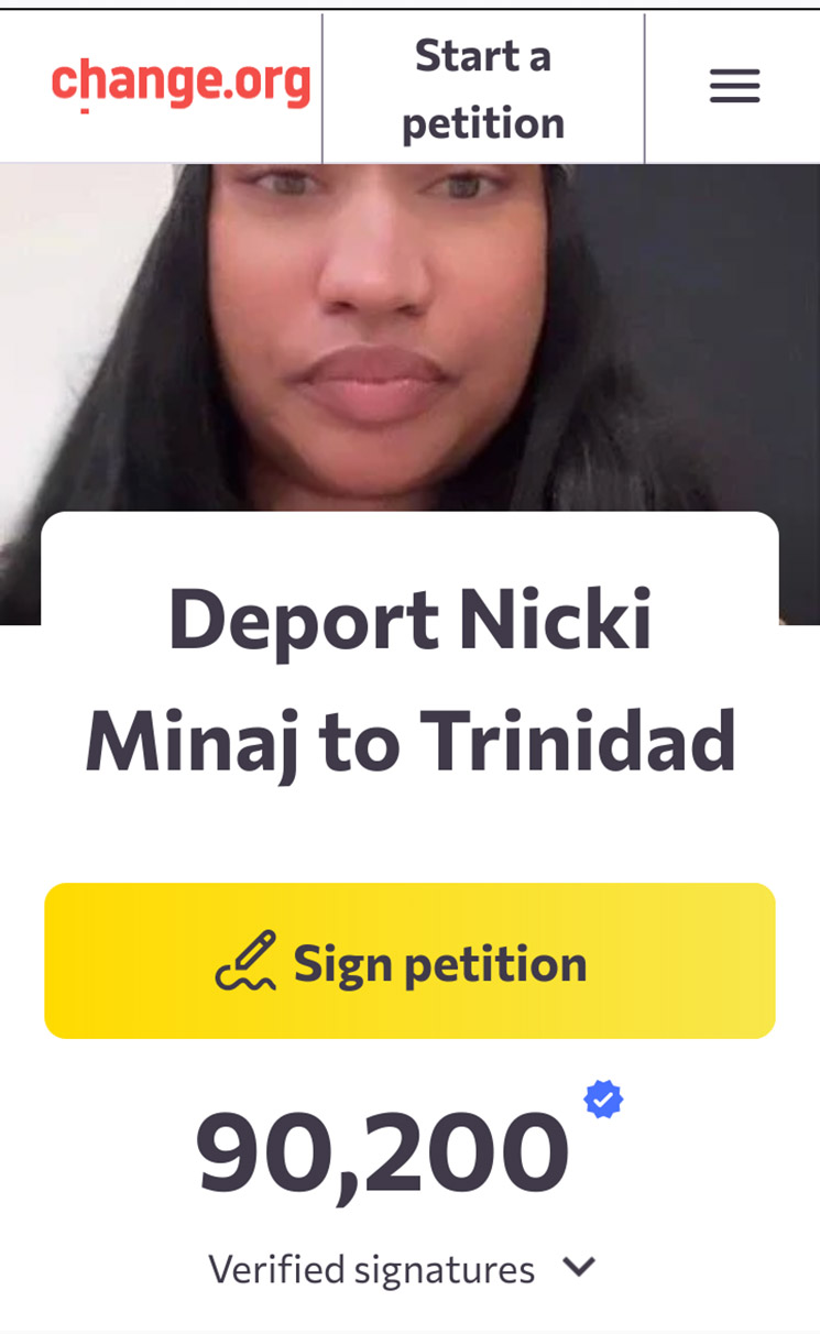 Photo of Nicki Minaj petition