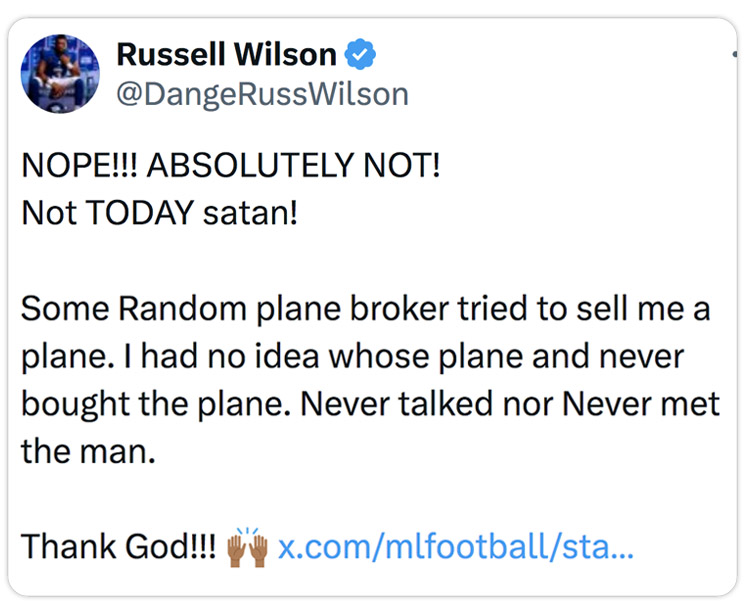 Photo of Russell Wilson post