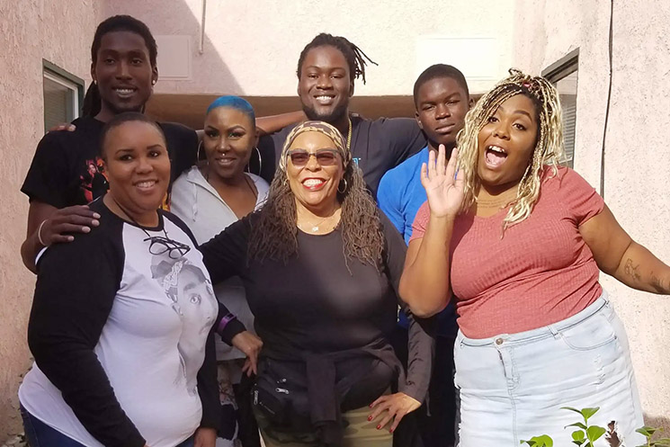 Photo of Shirley Raines, her children and mother