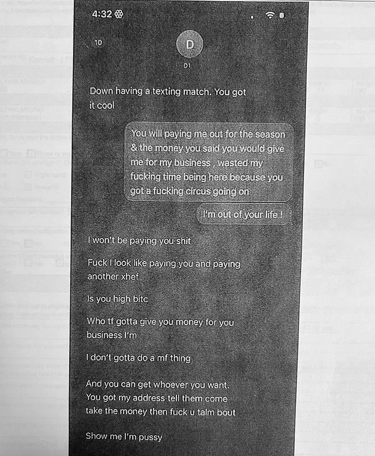 Photo of Stefon Diggs text message