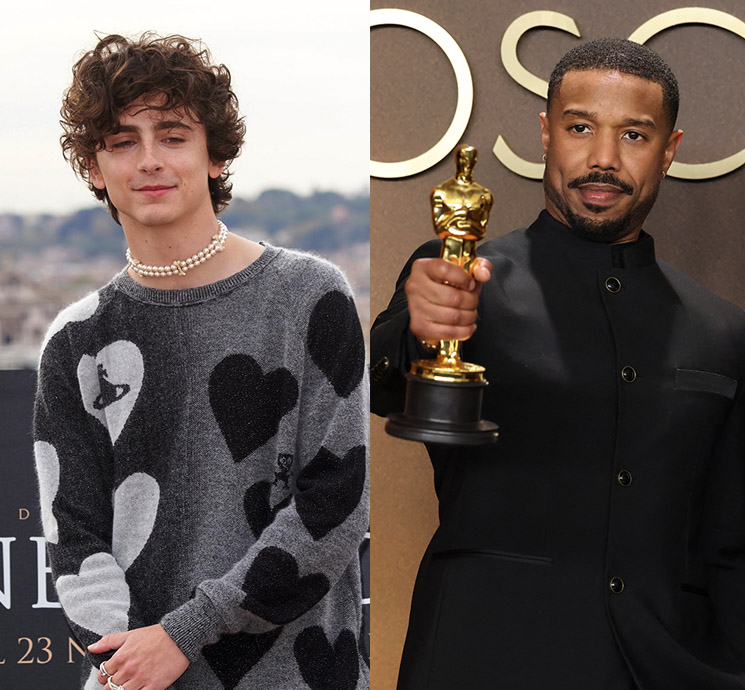 Photo of Timothée Chalamet, Michael B. Jordan
