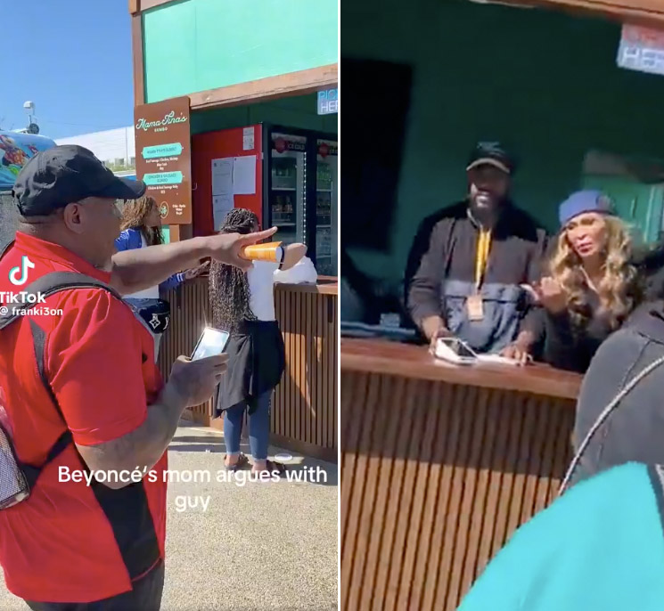 Photo man arguing with Tina Knowles