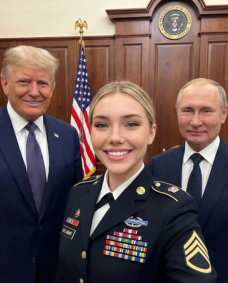 Photo of Jessica Foster, President Trump, Vladimir Putin