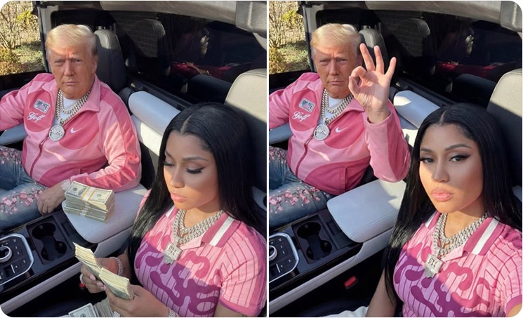 Photo of Nicki Minaj, President Trump