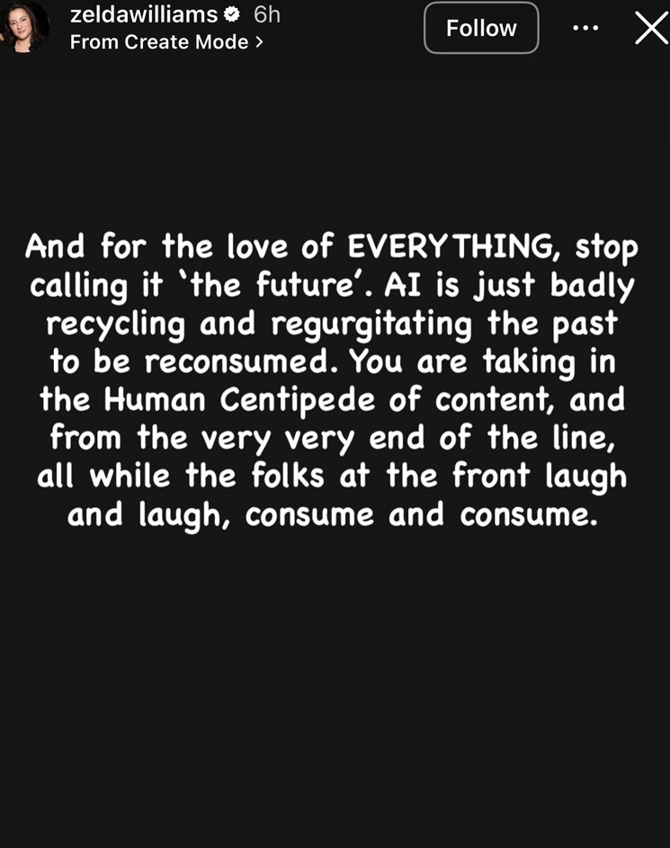 Photo of Zelda Williams post