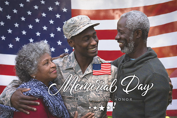 Photo of soldier with his parents