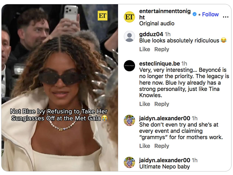 Photo of Blue Ivy at Met Gala