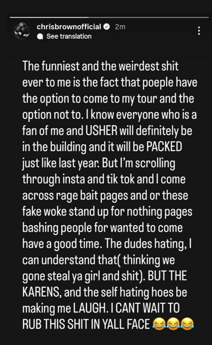 Photo of Chris Brown post