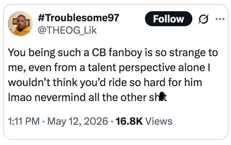Photo of Chris Brown post