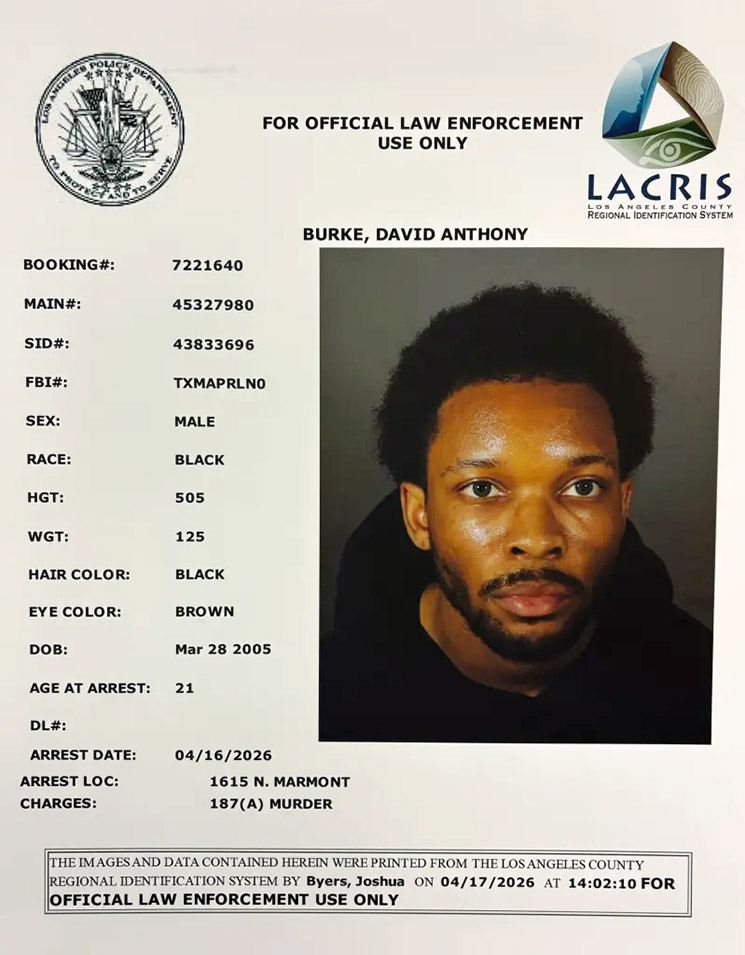 Photo of D4vd mugshot