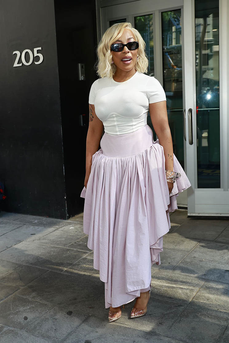 Photo of K. Michelle leaving Good Day New York