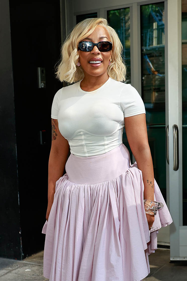 Photo of K. Michelle leaving Good Day New York