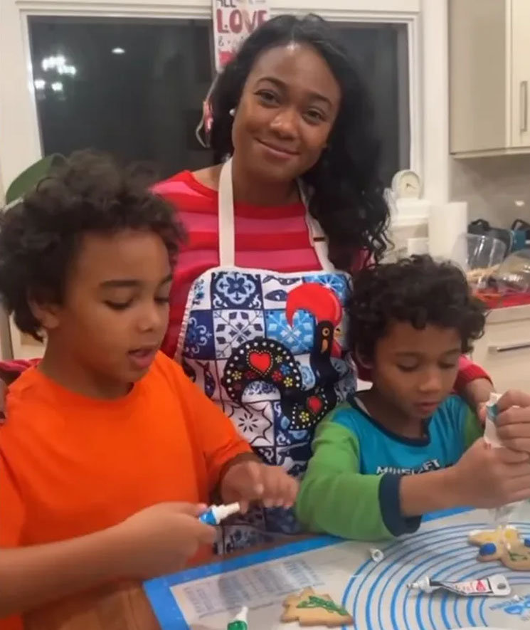 Photo of Tatyana Ali and sons
