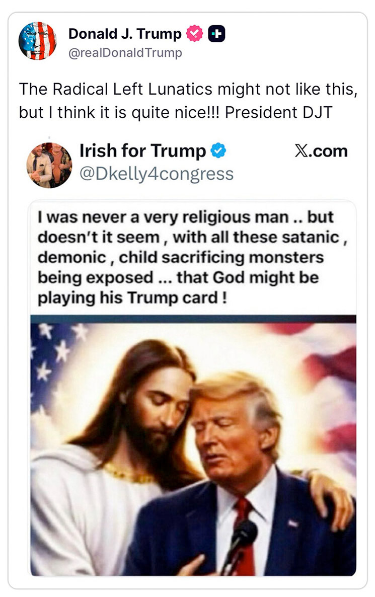 Photo of President Donald Trump, Jesus Christ