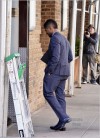 Usher arrives at his hotel