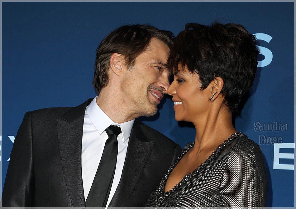 Halle Berry and Olivier Martines attend the CBS Television presents Extant Premier party