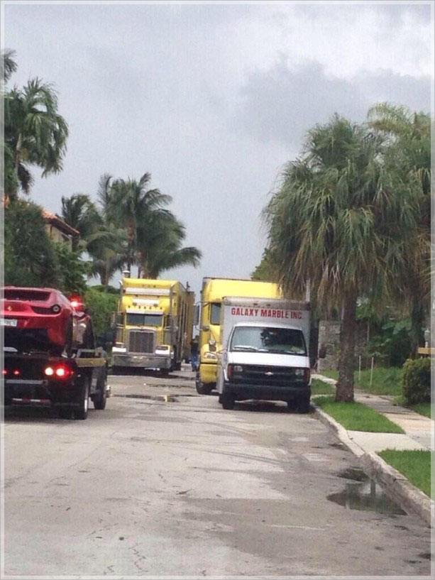 Moving trucks spotted outside LeBron home