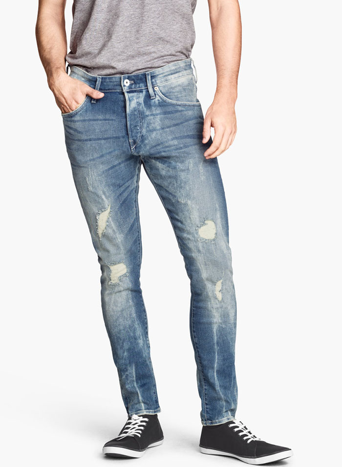 HM destroyed denim jeans | Sandra Rose